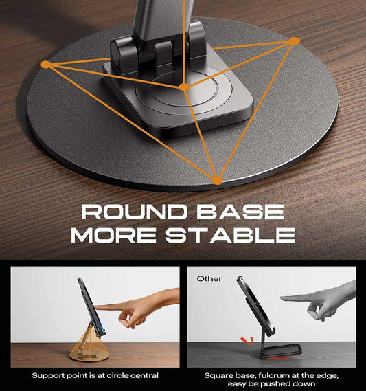 Mobile Phone Stand 360๏ฟฝ Rotation Height and Angle